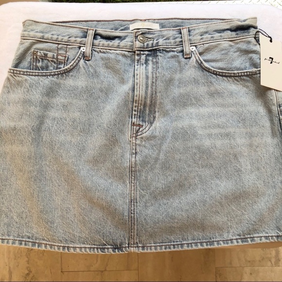 7 For All Mankind Denim Skirt Light Wash Size 32 - Picture 4 of 7